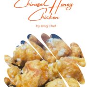 Prepared Chinese honey chicken.