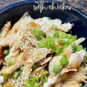 Sesame noodles with chicken.