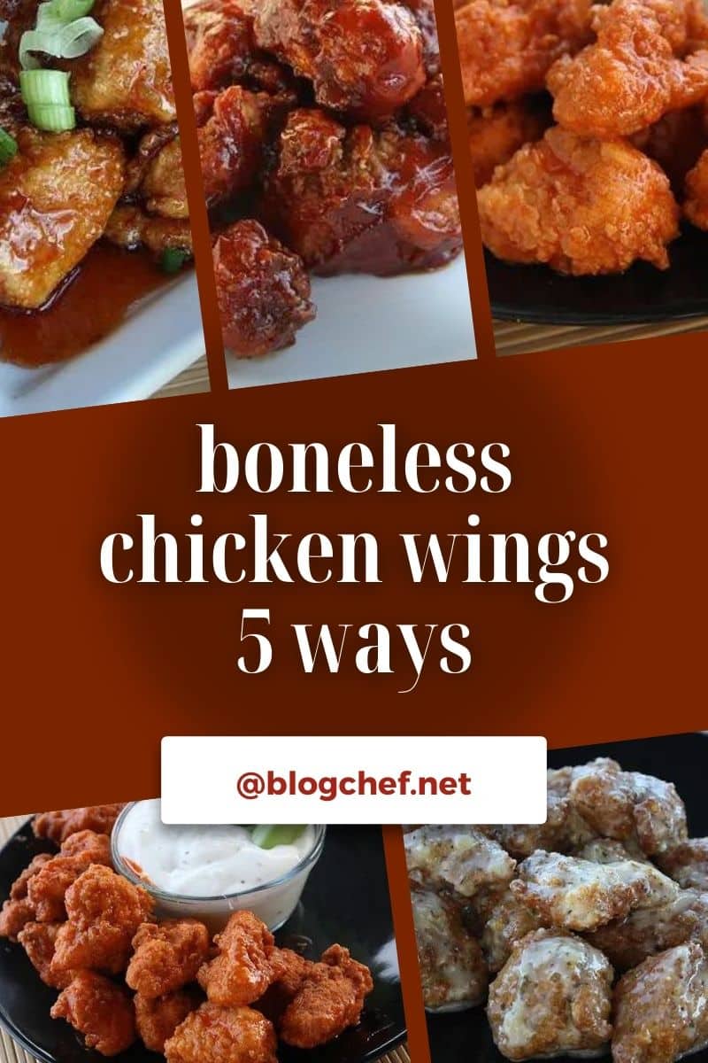 Boneless chicken wings 5 ways.