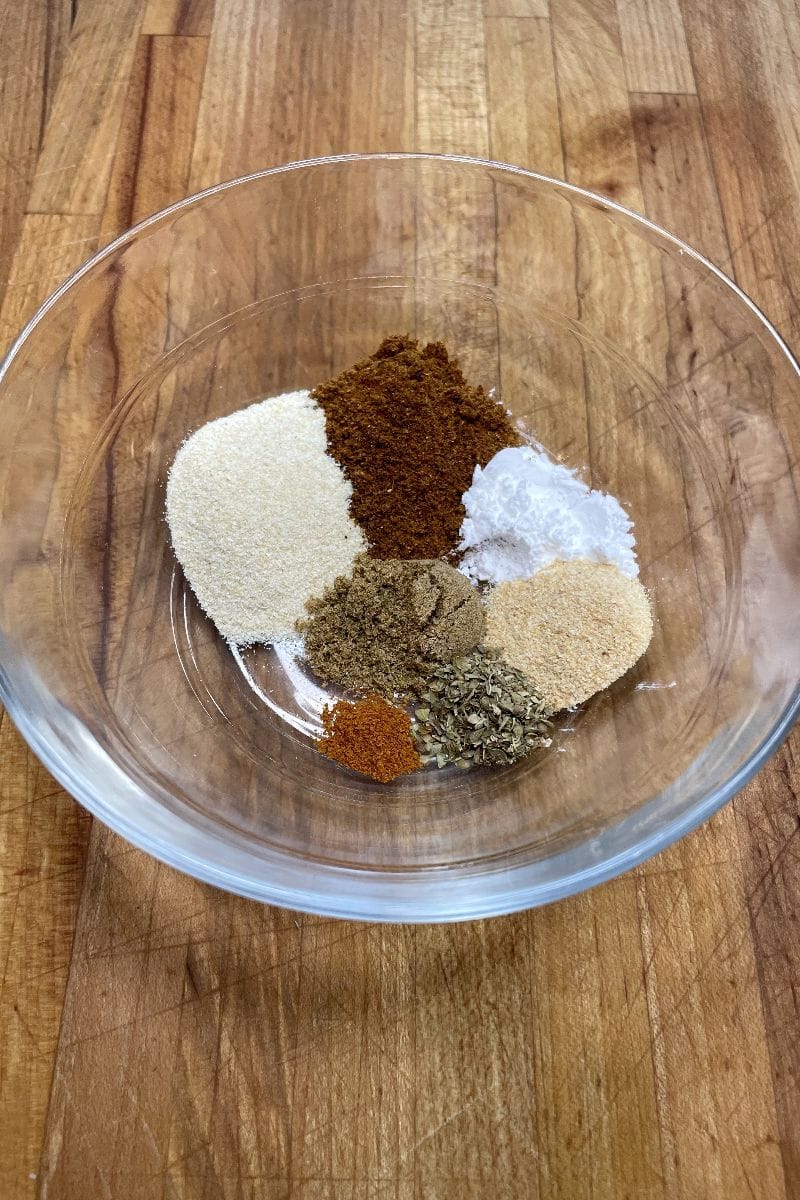 Homemade taco seasoning used in crunchy baked ground beef tacos.