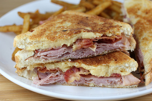 ham and gouda grilled cheese