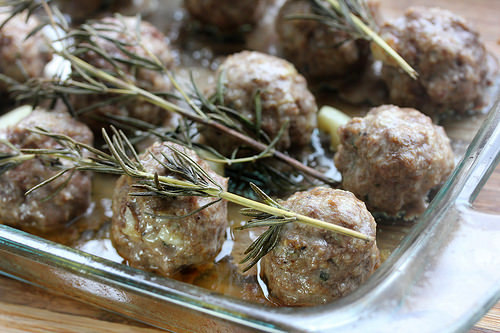 Roast Garlic Meatballs