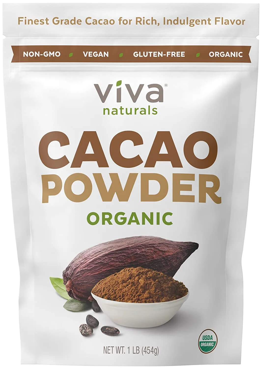 Viva Naturals #1 Best Selling Certified Organic Cacao Powder