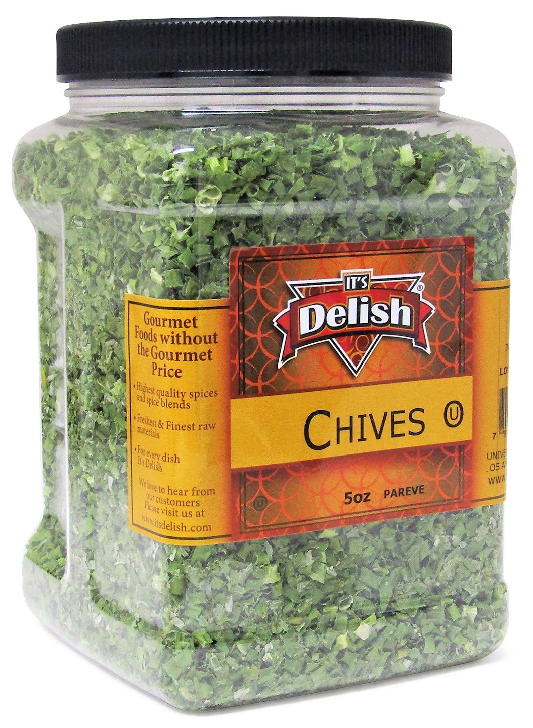Dried Chives by It's Delish – 5 oz Jumbo Reusable Container 