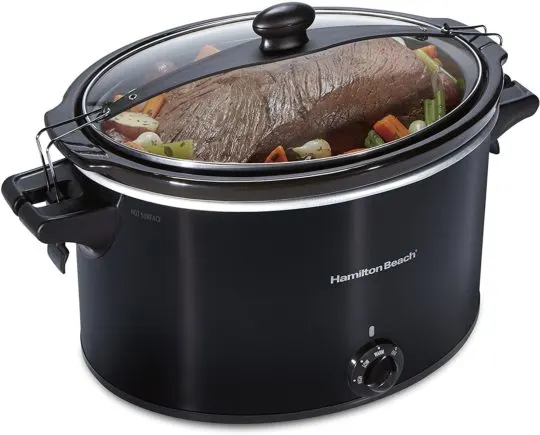 Hamilton Beach Slow Cooker, Extra Large 10 Quart, Stay or Go Portable With Lid Lock, Dishwasher Safe Crock, Black
