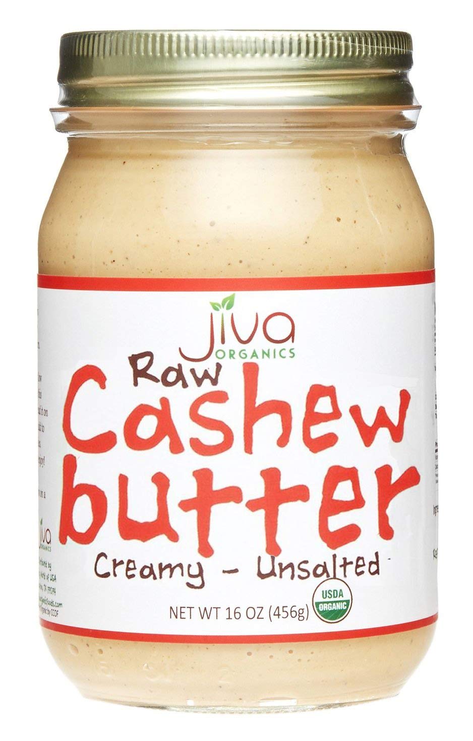 Jiva Organics RAW Organic Cashew Butter 16-Ounce Jar