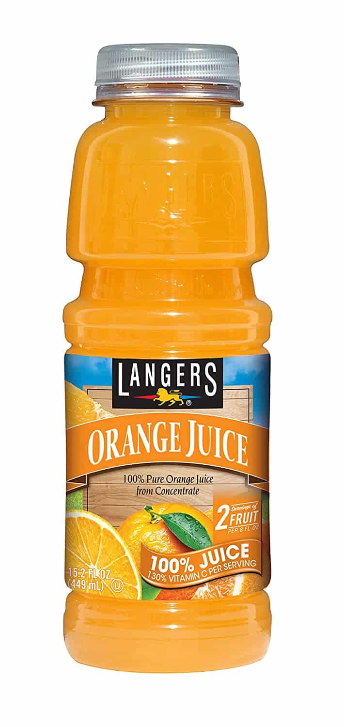 Langers 100% Orange Juice, 15.2 Oz, Pack Of 12