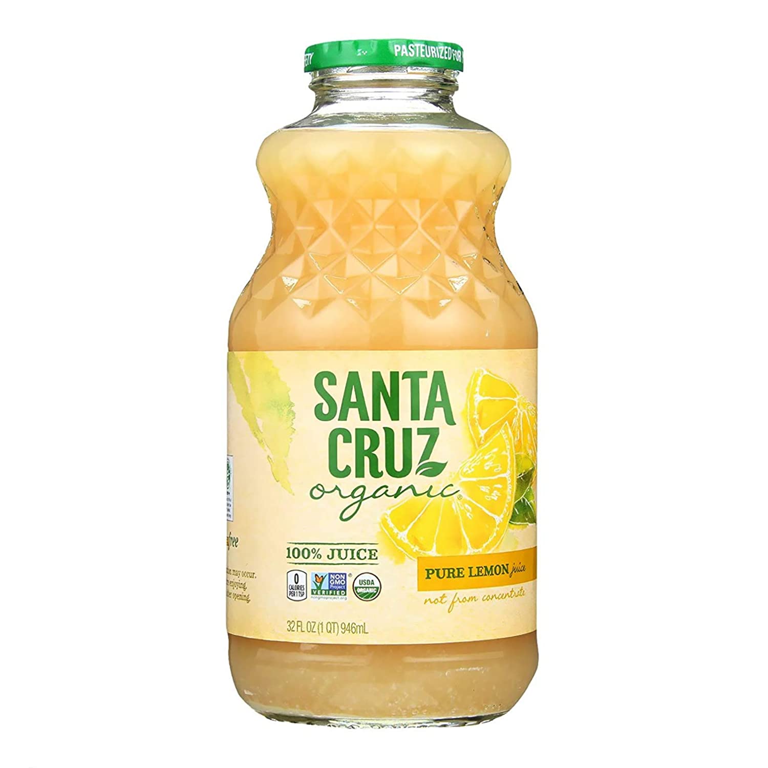Santa Cruz 100% Organic Pure Lemon Juice, Not From Concentrate, 32 oz