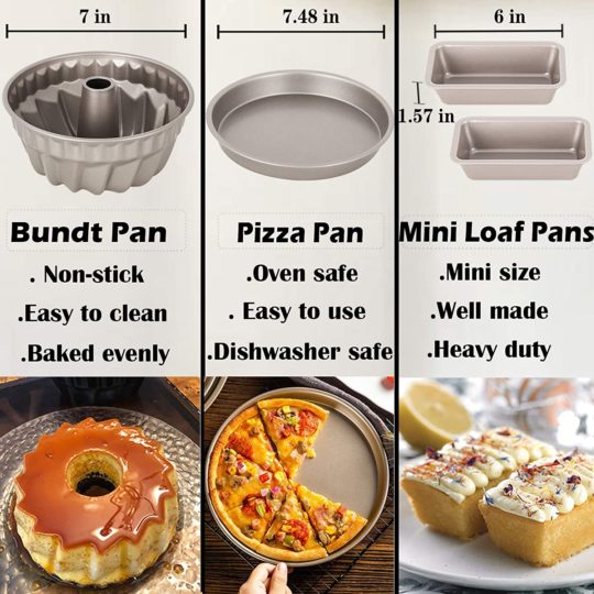 Esjay Cake Pan Set for Instant Pot 6, 8Qt, Accessories for Ninja Foodi 6.5, 8Qt
