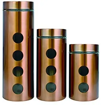 Le Regalo 3-Piece Canister Set, 3, Copper