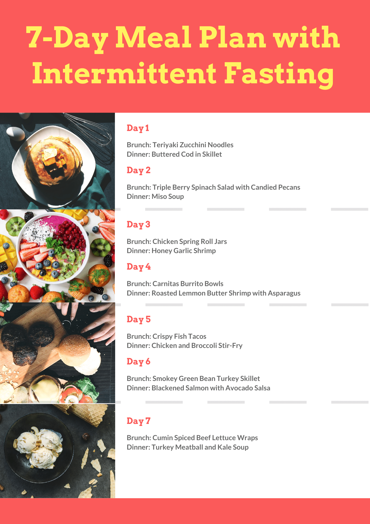 7-Day Meal Plan with Intermittent Fasting