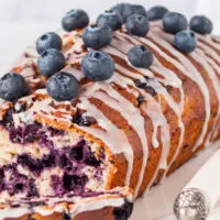 Close up view of huckleberry bread, a recipe that uses huckleberries.