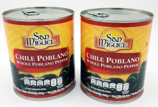 San Miguel Whole Poblano Peppers 27.5 Ounces (2 Pack) 