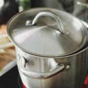 Pot on stove for cooking chitterlings without the smell.