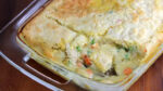 Close up of chicken pot pie bake.